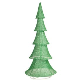 6FT Lighted Christmas Tree Yard Decorations, Pre-lit Pull Up Christmas Tree With 200 LED Warm White Lights For Xmas Outdoor Holiday Indoor Decor (Option: defaulttitle)